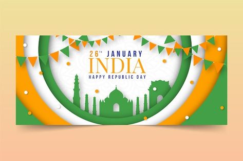 Free vector republic day banner in paper... | Free Vector #Freepik #freevector #ashoka-chakra #26-january #republic #26 Republic Day Banner, 26 January Speech, 26 January India, Republic Day 26 January, Republic Day Images, Independence Day Drawing, 26th January, Republic Day India, 26 January