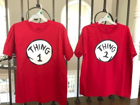 Thing One And Thing Two, Thing One, Tshirt Ideas, Men T Shirt, For Friends, Colorful Shirts, Red And White, Thing 1, T Shirts