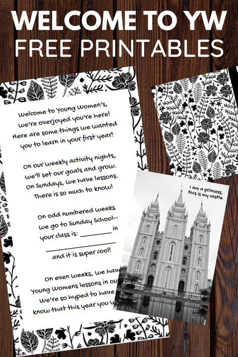 Are you welcoming in new young women? These printables are for you! Check out my welcome poem, temple picture and temple recommend holder in this welcome to YWs starter kit! I also have suggestions on what to add including a for the strength of youth & personal development goal setting manual, temple pictures, theme printables, and more. #lds Temple Handout, Yw Theme Printable, Welcome Poems, Lds Talks, Yw Theme, Lds Youth Theme, Temple Marriage, Yw Lesson, Lds Yw