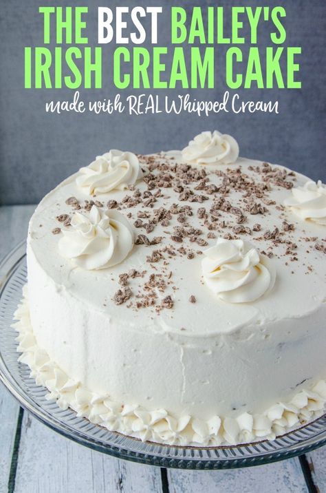 Baileys Irish Cream Cake, Diy Whipped Cream, Real Whipped Cream, Baileys Irish Cream Recipes, Irish Cake, Irish Cream Cake, Cream Desserts Recipes, Baileys Cake, Irish Cream Recipe