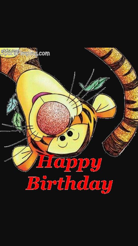 'Happy Birthday Tigger  Greeting'!!!❤❤❤ Tigger Birthday, Happy Birthday Animals, Happy Birthday Kids, Birthday Greetings Friend, Birthday Card Sayings, Happy Birthday Greetings Friends, Birthday Illustration, Happy Birthday Wishes Cards, Happy Birthday Meme