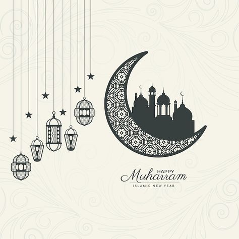 Crescent Moon Background, Ramadan Mosque, New Year Graphic, Moon Background, Happy Muharram, Eid Card, Eid Milad, Ramadan Background, Islamic New Year