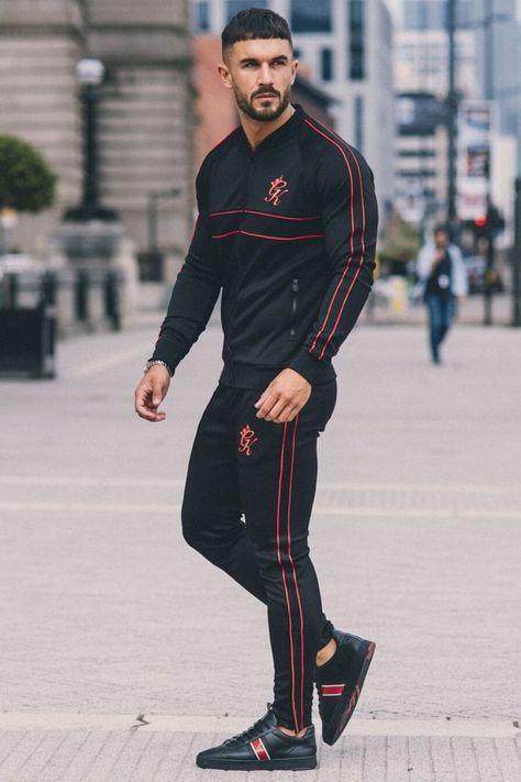 Clothes For Big Men, Sporty Outfits Men, Plus Size Mens Clothing, Mens Tracksuit Set, Tracksuits For Men, Sports Wear Fashion, Baseball Jackets, Mens Workout, Athleisure Men