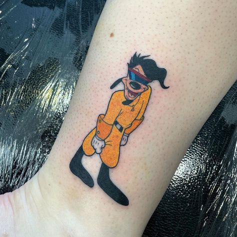 Goofy Movie Tattoo Ideas, A Goofy Movie Tattoo, Goofy Movie Tattoo, Goofy Tattoos, Max Goofy, A Goofy Movie, Movie Tattoo, Movie Tattoos, Cartoon Character Tattoos