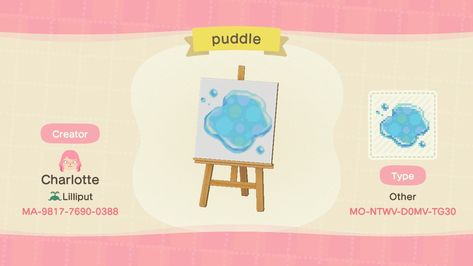 Animal Crossing Puddle Design, Acnh Kidcore Puddle Code, Acnh Paths Designs Kidcore, Puddle Acnh, Acnh Kidcore Codes, Acnh Halloween Code, Animal Crossing Codes, Kidcore Island, Acnh Halloween