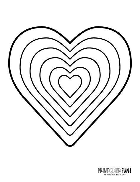 Heart Patterns Printable, Heart Coloring Pages, Love Coloring Pages, Heart Printable, Heart Template, Coloring Page Ideas, Heart Drawing, Retro Rainbow, Page Ideas