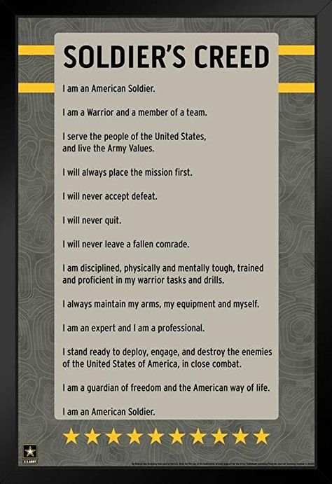 Army Creed, Us Army Basic Training, Soldiers Creed, Air Force Quotes, Army Values, Army Basic Training, Us Army Soldier, Army Usa, Military Tactics