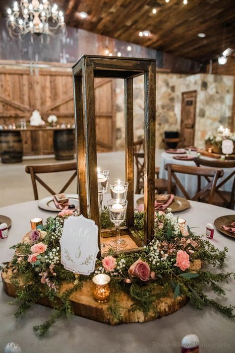 There are millions of ways for Magnolia Bells to help decorate a dream wedding fit to anyones style🌻. A lot of our decor is very rustic like this wooden centerpiece, creating a country chic feel. Check out our website in our bio for more information about decor for your wedding! 📸 Photo by @studiohtown Centerpiece With Floating Candles, Barn Wedding Centerpieces, Terra Cotta Wedding, Country Chic Wedding Decorations, Christmas Wedding Themes, Barn Table, Blush Pink Flowers, Diy Wedding On A Budget, Wooden Centerpieces