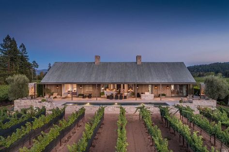 1870 W Zinfandel Ln, Saint Helena, CA 94574 | MLS #321036902 | Zillow Carved Sink, French Limestone Floor, Napa Valley Vineyards, Modern Beach Homes, Saint Helena, French Limestone, Entry Gates, Expensive Houses, Zinfandel