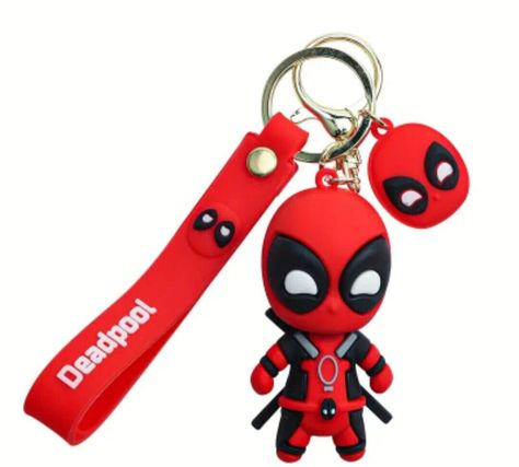 Deadpool Keychain, Deadpool Theme, Spider Man And Deadpool, Deadpool Character, Spider Man Series, Crocs Charms, Unique Key, Matching Keychains, Backpack Charm