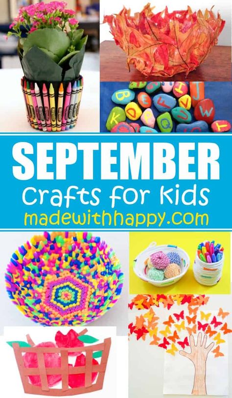 These September crafts for kids are jammed pack with quick and easy craft ideas for kids of all ages. Easy Fall crafts, activities for kids, free printables, art projects for kids and more. September Crafts For Kids, September Crafts, November Crafts, Kids Fall Crafts, October Crafts, Quick And Easy Crafts, Easy Fall Crafts, Back To School Crafts, Fun Fall Activities