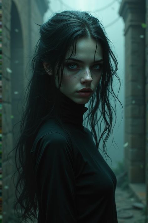 Black Hair Pale Skin Aesthetic, Dark Hair And Green Eyes, Dark Hair Fair Skin, Pale Skin Dark Hair, Fair Skin Dark Hair, Angel Vampire, Dark Hair Pale Skin, Black Hair Pale Skin, Hair Fair