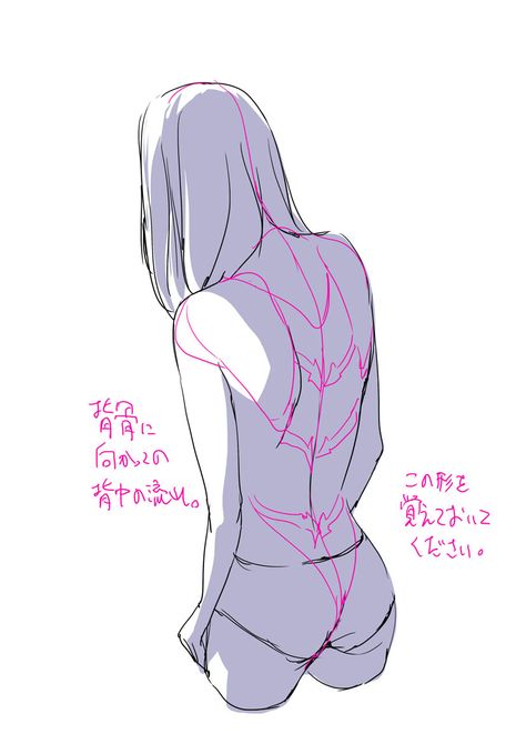 Art by Toshi*  • Blog/Website | (https://www.pixiv.net/member.php?id=637016) Full Body Reference, Reference Anime, Female Anatomy Reference, Back Drawing, Anatomy Tutorial, Creative Tutorials, Anatomy Poses, Drawing Exercises, Figure Drawing Reference