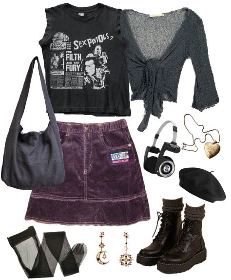 Grunge Sleaze Outfits, Grunge Outfit For School, 90s Summer Grunge Outfit, 90s Grunge Whimsigoth, 90s Grunge Concert Outfit, Grunge Concert Outfit Summer, Grunge Fits Summer, Summer Grunge Clothes, 90s Whimsigoth Outfits Summer