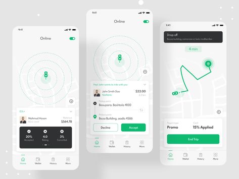 Ride Sharing Mobile App - Driver App by Mahmudul Hasan Manik for Devignedge on Dribbble Bus App, Icon Ui, Driver App, Drive App, Ui Ux 디자인, Mobile Design Inspiration, Ui Ux App, Mobile App Design Inspiration, App Interface Design