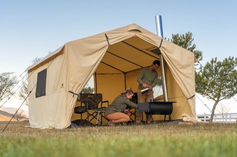 Ozark Trail North Fork 12' x 10' Wall Tent with Stove Jack - Walmart.com Tent With Stove, Wall Tent, Tent Stove, Family Tent Camping, Cabin Tent, Cool Tents, Tent Sale, Family Tent, Ozark Trail