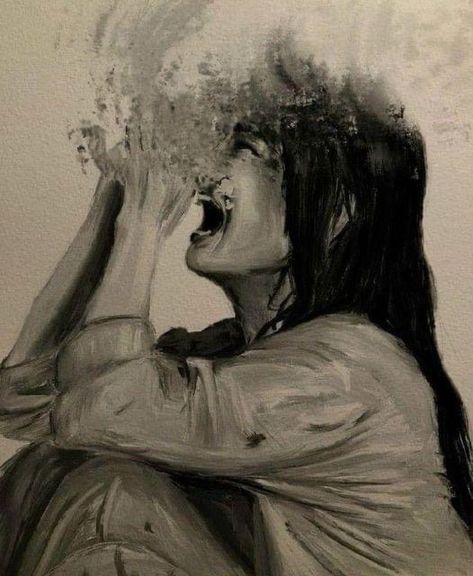 Emotional Painting, رعب نفسي, Meaningful Drawings, Deep Art, Meaningful Art, Dark Art Drawings, Dark Art Illustrations, Beautiful Dark Art, A Level Art