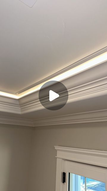 Lighted Crown Molding, Layered Crown Molding, Bulk Head Ceiling Ideas, Bedroom Soffit Ideas, Crown Moulding Ideas Ceiling, Backlit Crown Molding, Crown Molding Ideas Living Room, Led Crown Molding, Tray Ceiling Lighting Ideas