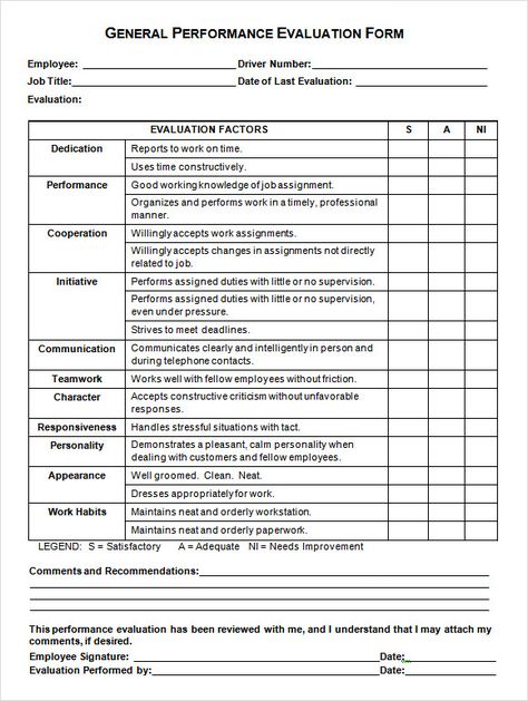 General Performance Evaluation Form Manager Performance Review Examples, Employee Evaluation Form Free Printable, Staff Evaluation Form, Employee Expectations, Appraisal Tips, Employee Evaluation, Employee Evaluation Form, Employee Performance Review, Evaluation Employee