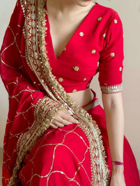 Lengha Blouse, Jae Suk, Organza Suits, Simple Lehenga, Trendy Outfits Indian, New Saree Blouse Designs, Indian Bride Outfits, Traditional Indian Dress, Indian Saree Blouses Designs