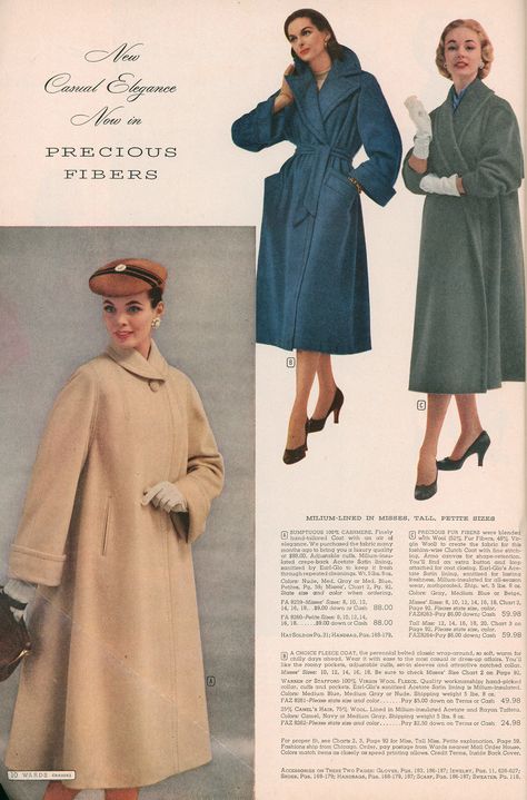 50s Winter Fashion, 1950s Coats For Women, 1940s Coats For Women, 50s Cardigan, 1940s Winter Coat, 1950s Winter Coat, 1950s Trench Coat, Vintage Winter Coat, 1950s Fur Coat