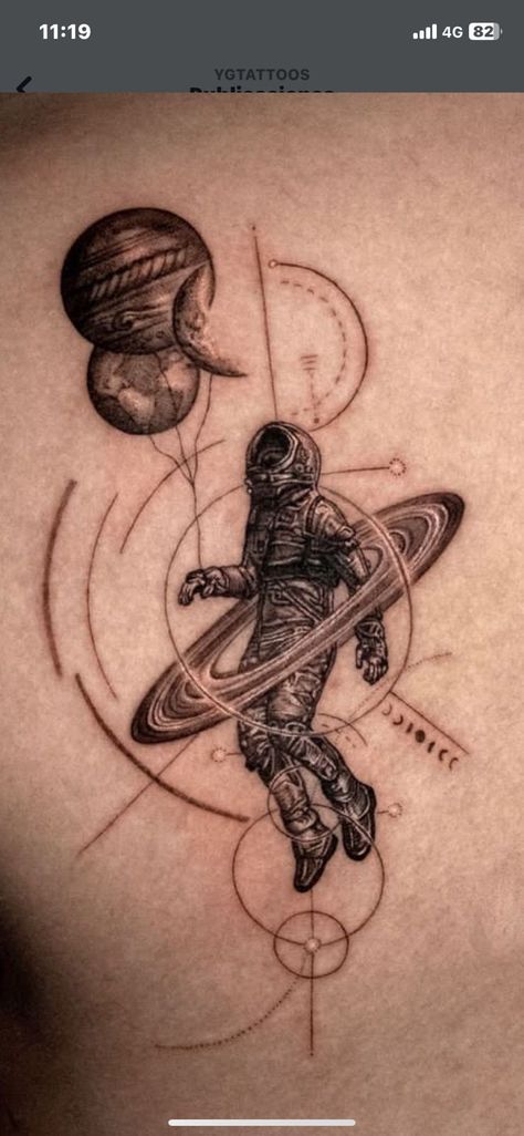 Abstract Astronaut Tattoo, Austranaut Tattoo, Astraunaut Tattoo, Space Man Tattoo, Micro Realism Tattoo, Tv Tattoo, Astronaut Tattoo, Hyper Realistic Tattoo, Date Tattoos