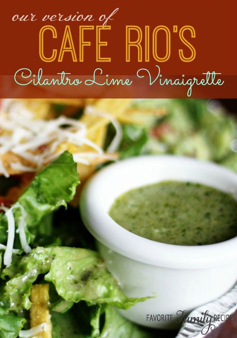 All of you Cafe Rio and Costa Vida lovers, get excited! You will be so surprised how right, smack on this Cilantro-Lime Vinaigrette is. Cafe Rio Vinaigrette Dressing, Cafe Rio Recipes, Cilantro Lime Dressing Recipe, Salad Board, Luscious Recipes, Cilantro Lime Vinaigrette, Seafood Meals, Cafe Rio, Cilantro Dressing