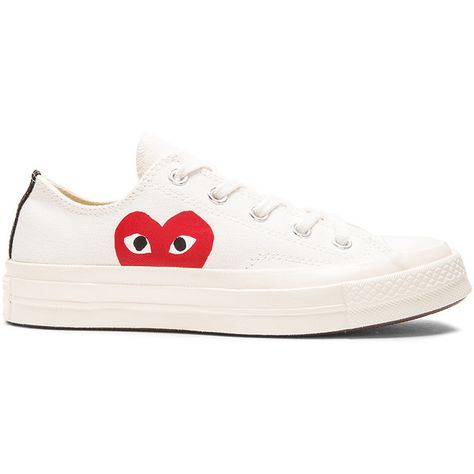 Comme Des Garcons PLAY Converse Large Emblem Low Top Canvas Sneakers (1.656.140 IDR) ❤ liked on Polyvore featuring shoes, sneakers, clothes - shoes, low profile sneakers, play comme des garcons shoes, canvas trainers, low profile shoes and polish shoes Commes Des Garcons Converse, Comme Des Garcons Sneakers, Comme Des Garcons Play Converse, Comme Des Garcons Shoes, Cdg Converse, Converse Comme Des Garcons, Play Converse, Garcons Converse, Comme Des Garcons Converse