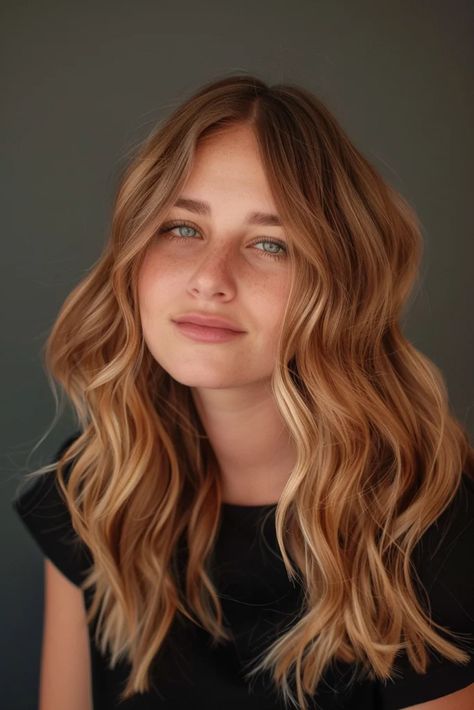 28 Warm Bronde Hair Ideas That Will Make You Ditch The Bottle Blonde - Pinch Of Glam Gold Bronze Hair, Strawberry Blonde Hair 2024, Strawberry Dark Blonde Hair, Strawberry Blonde Brown Hair, Hair Color Ideas Strawberry Blonde, Strawberry Blonde Hair Dark Roots, Balayage Hair Strawberry Blonde, Strawberry Blonde Balayage Dark Roots, Honey Auburn Hair