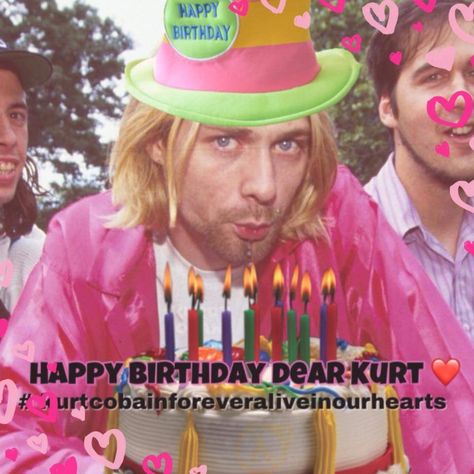 Kurt Cobain Birthday, Frances Bean Cobain, Nirvana Kurt Cobain, Nirvana Kurt, Grunge Band, Happy Birthday Dear, Dave Grohl, Foo Fighters, Kurt Cobain