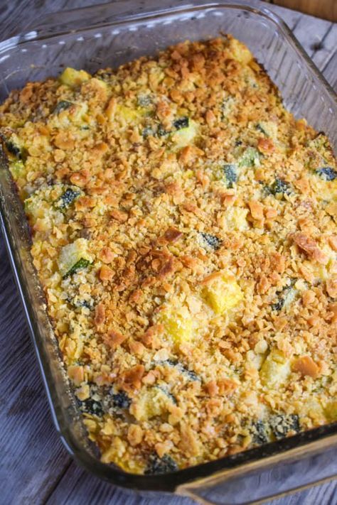 Cheesy Summer Squash and Zucchini Casserole Recipe - These Old Cookbooks Baked Squash And Zucchini Recipes, Squash And Zucchini Casserole, Zucchini Squash Casserole, Squash Zucchini Recipes, Summer Squash Casserole, Squash And Zucchini, Zucchini Casserole Recipes, Summer Squash Recipes, Yellow Squash Recipes