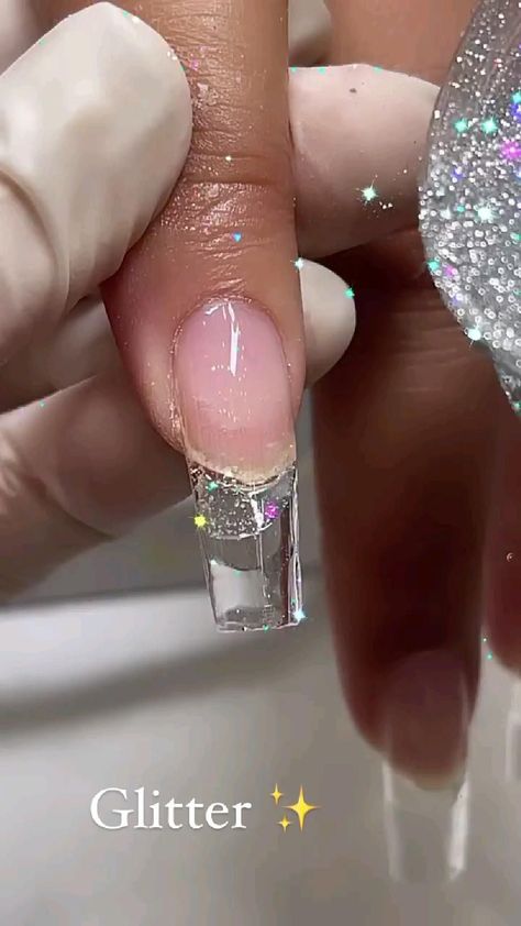 Silver Sparkly Nails, Sparkly Nail Designs, Glittery Nail, Acrylic Nails Long, Nail Nail Designs, Chunky Glitter Nails, Glitter Gradient Nails, Concert Nails, Acrylic Nail Ideas