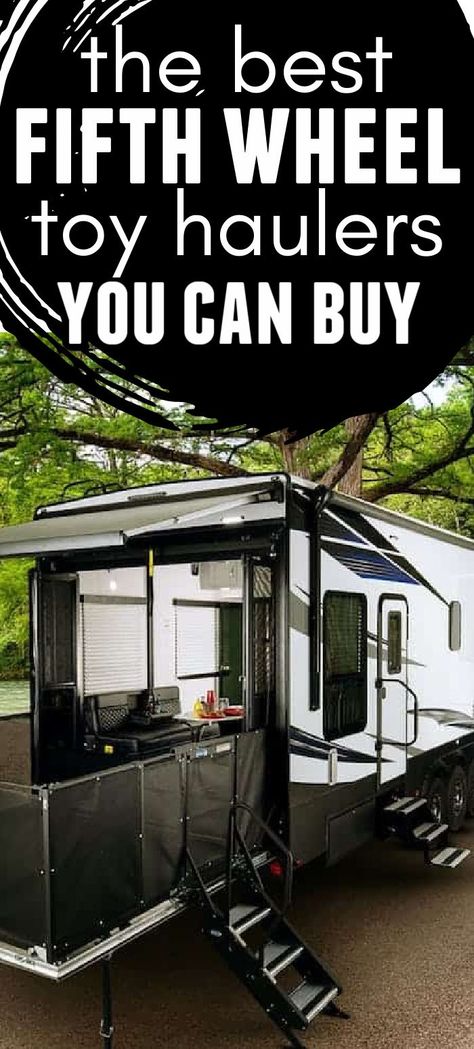 Fifth Wheel Porch Ideas, Small Toy Hauler Organization, Rv Toy Hauler, Fifth Wheel Living Organization, Toy Hauler Garage Storage Ideas, Remodeling A Fifth Wheel Camper, Toy Hauler Accessories, Best Fifth Wheel For Full Time Living, Rv Full Time Living 5th Wheels