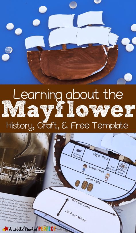 Free Mayflower Printable Craft Mayflower Crafts For Kids, Mayflower Crafts, Mayflower Activities, November Crafts Preschool, History Crafts, Thanksgiving Lessons, Paper Plate Craft, Thanksgiving School, Boat Crafts