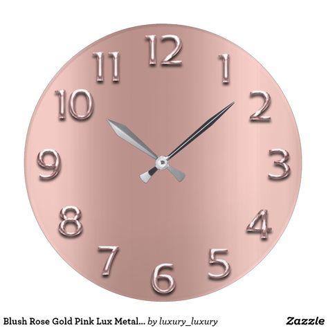 Size medium rose gold clock Blush And Gold Office, Principal Office, Principal Office Decor, Feminine Office Decor, Rose Gold Room Decor, Rose Gold Rooms, Countertop Accessories, Rose Gold Office, Rose Gold Bedroom