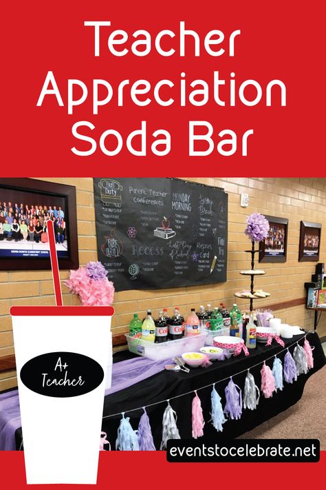 Teacher Appreciation Snacks Ideas, Lunchroom Appreciation Ideas, Teacher Appreciation Bar Ideas, Teacher Celebration Ideas, Spring Teacher Appreciation Ideas, Teacher Appreciation Snack Bar Ideas, Teacher Appreciation Bars, Teacher Appreciation Day Ideas, Middle School Teacher Appreciation Week