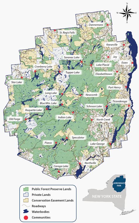 Map Key, Indian Lake, Adirondack Park, Saranac Lake, Long Lake, Adirondack Mountains, Lake Park, Lake Placid, Lake George