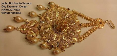 Jhapta /Jhumar Jhumar Design, Gold Designs, Wedding Accessories Jewelry, Bridal Gold Jewellery Designs, Bridal Gold Jewellery, Gold Jewellery Design, Jewellery Designs, Gold Design, Gold Jewellery