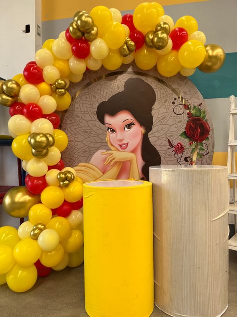 Beauty And Beast Birthday Party Ideas, Beauty And The Beast Decorations Party, Beauty And The Beast Balloon Arch, Beauty And The Beast Balloon Garland, Beauty And The Beast Birthday Party Decorations, Belle Themed Birthday Party, Belle Birthday Party Decorations, Princess Belle Party Decorations, Beauty And The Beast Decorations