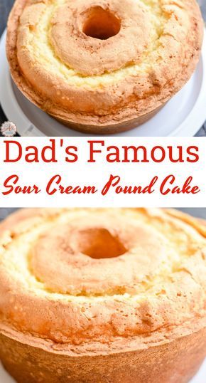 My dad makes the best sour cream pound cake in the world! He's 84 and he's famous for his pound cake! Just one bite and you'll know why. Pound Cake Recipes Easy, Sour Cream Pound Cake, Sour Cream Cake, Torte Cupcake, Brownie Desserts, Lemon Glaze, Bundt Cakes Recipes, Monkey Bread, Pound Cake Recipes