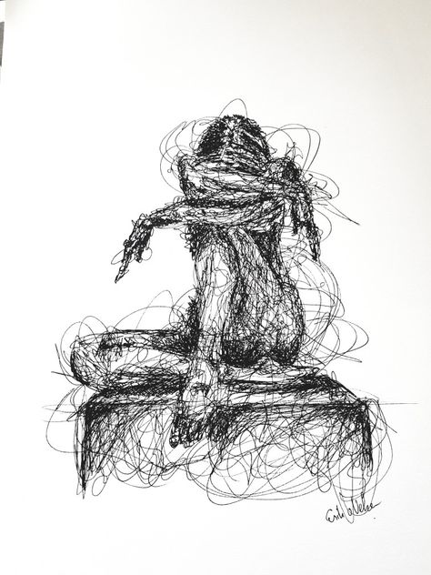 Scribble Figure Drawing, Skrible Sketch, Scribble Art Style, Scribble Line Art, Scrumble Art, Scribble Art Easy, Pen Scribble Art, Scribble Aesthetic, Galaxy Soho