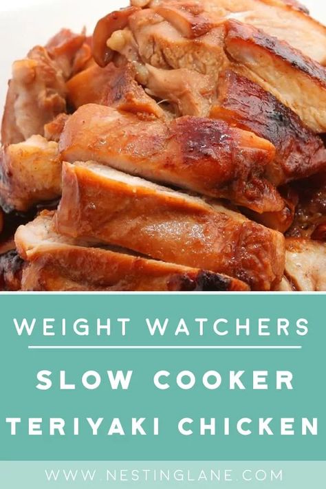 Weight Watchers Slow Cooker, Boneless Skinless Chicken Breast Recipes, Weight Watchers Crock Pot Recipes, Weight Watchers Meals Dinner, Teriyaki Chicken Recipe, Slow Cooker Teriyaki Chicken, Weight Watchers Meal Plans, Slow Cooker Teriyaki, Weight Watchers Recipes Desserts