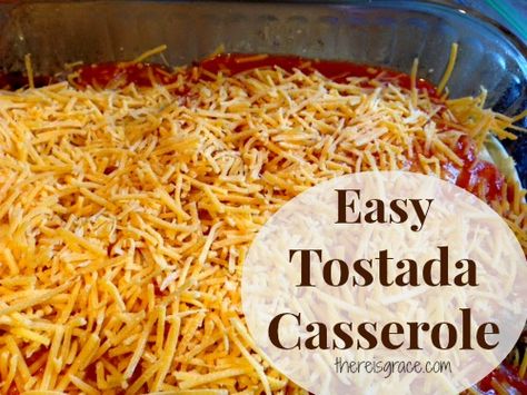 Tostada Casserole .....mmm!! Tostada Bake Casserole, Easy Tostada Recipes Simple, Recipes Using Tostadas, Hamburger Tostada Recipes, Recipes Using Tostada Shells, Tostada Casserole, Taco Casseroles, Manly Food, Roasted Vegetables With Chicken