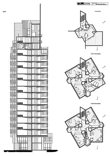 Price Tower Bartlesville Oklahoma, Residential Building Plan, Frank Lloyd Wright Architecture, Hotel Floor Plan, Hotel Floor, Arch House, Plans Architecture, Mix Use Building, Architectural Floor Plans