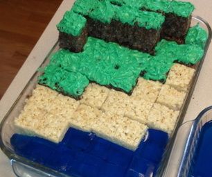 Chocolate Rice Crispy Treats, Minecraft Food, Lan Party, Birthday Cakes For Teens, Marshmallow Treats, Minecraft Birthday Party, Minecraft Cake, Minecraft Birthday, Rice Crispy Treats