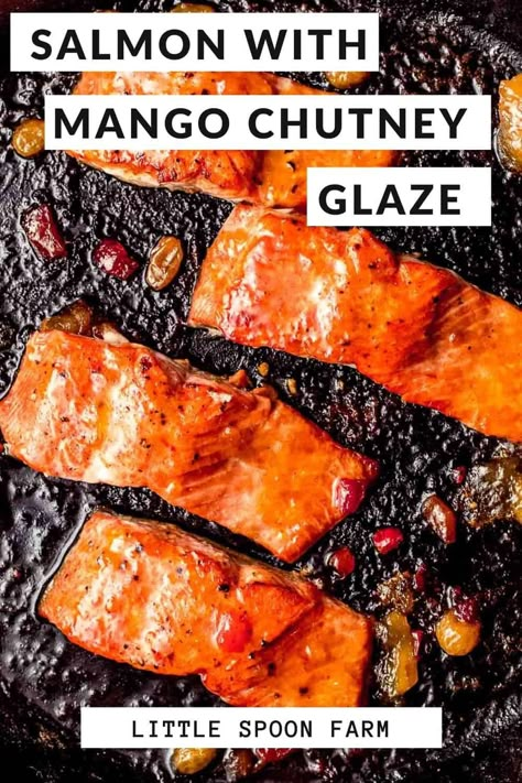 Mango Salmon, Salmon With Mango, Mango Chutney Recipe, Best Salmon Recipe, Farm Recipes, Ginger Chutney, Scratch Recipes, Mango Chutney, Baked Salmon Recipes