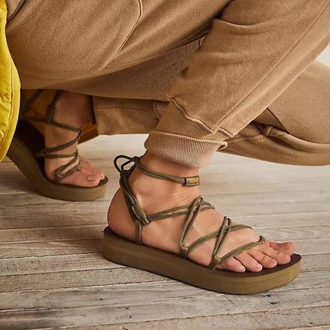 Teva on Instagram: "Strappy, sporty, and ready to be styled. Tap to shop the infinitely wearable Midform Infinity. 📷: @freepeople" Teva Infinity Sandals, Teva Sandals Outfit, Teva Midform, Prism Boutique, Teva Sandals, Bungee Cords, Fringe Sandals, Sandals Outfit, Beautiful Sandals