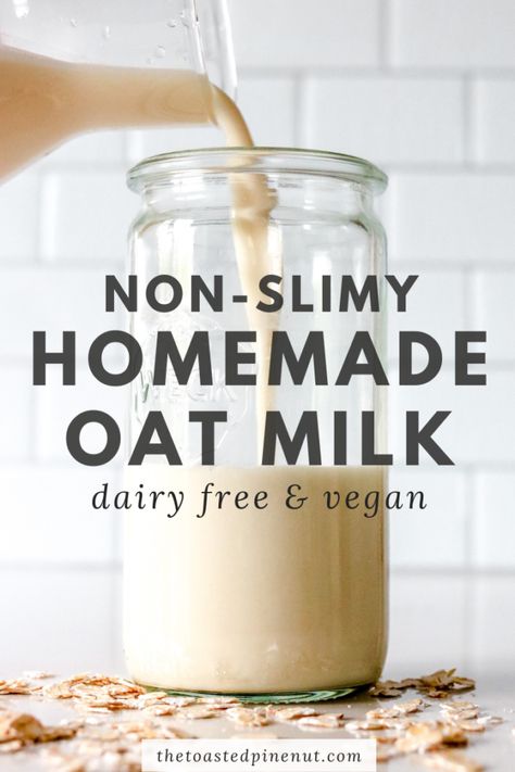 Homemade Oat Milk, Nut Milk Recipe, Homemade Nut Milk, Oat Milk Recipe, Pulp Recipe, How To Make Oats, Creamer Recipe, Nut Milk Bag, Pine Nut