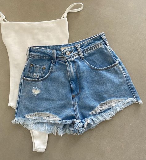 Jean Short Outfits, Cute Nike Outfits, Looks Party, Simple Trendy Outfits, Short Jeans, Teenage Fashion Outfits, Lookbook Outfits, Outfits Casuales, Cute Casual Outfits