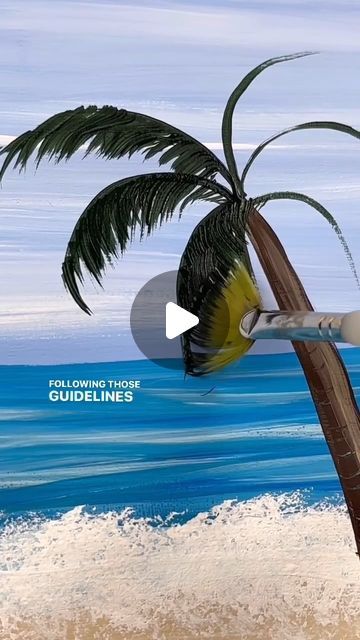 Emily Seilhamer on Instagram: "[clip] How to paint a palm tree! 🎨 #tutorials #easypainting #beachvibes #paintingtips"